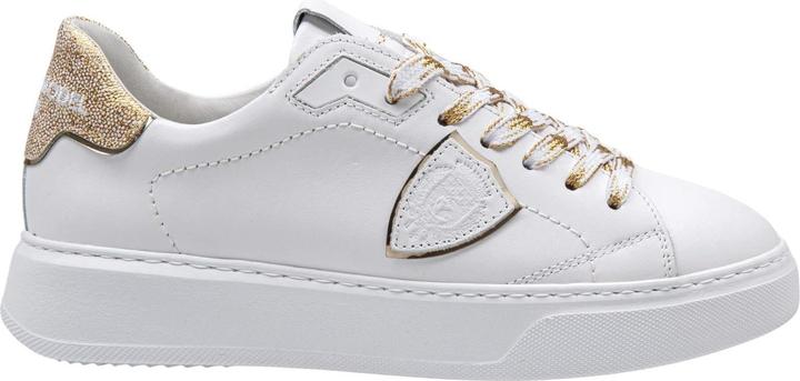 Philippe Model temple leather sneakers color white/gold