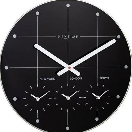Actual product image Nextime Wanduhr - Ø 43 cm - schwarz - Big City (43 cm)