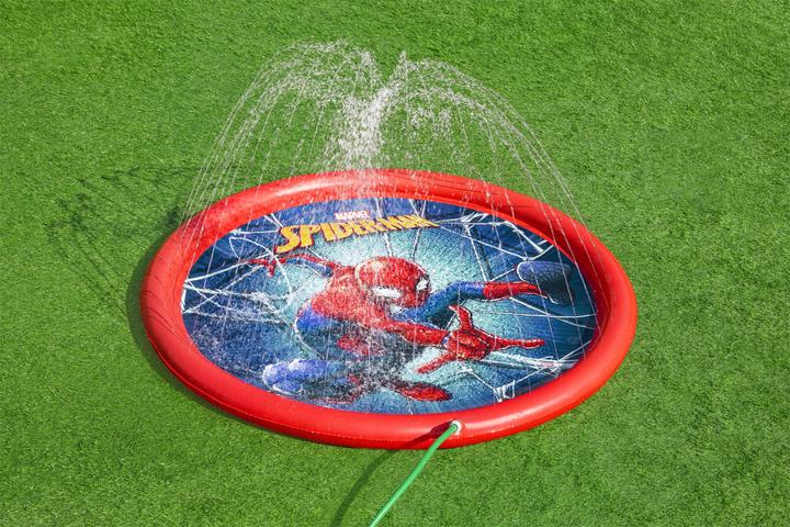 Actual product image Bestway Inflatable Paddling Pool Mat with Fountain Spider-Man 165 cm 98792