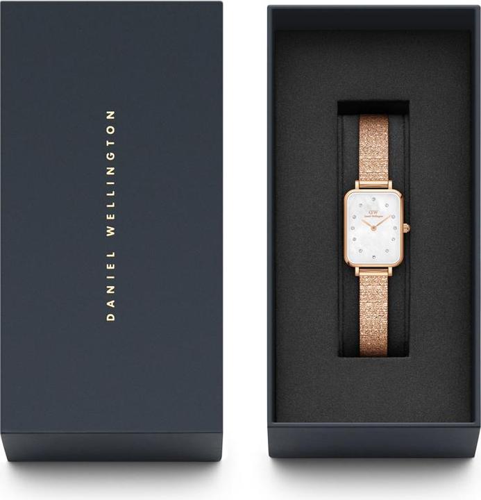 Actual product image Daniel Wellington Quadro Lumine Pressed Piano Rose Gold White (Analogue wristwatch, 20 mm)