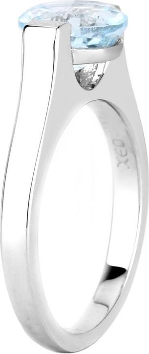 Image du produit Xen Bague avec topaze bleue solitaire 925 argent sterling rhodié (54, Argent 925)