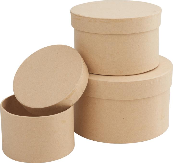Image du produit VBS Jeu de boîtes en carton "Rond", set de 3, Ø12/10/8cm