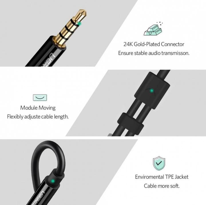 Produktbild Ugreen Headset Splitter (0.15 m, 3.5mm Klinke (AUX))