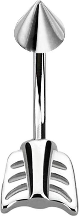 Star Piercing Micro Banane silber mit Cone und Pfeil (Chirurgenstahl 316L)