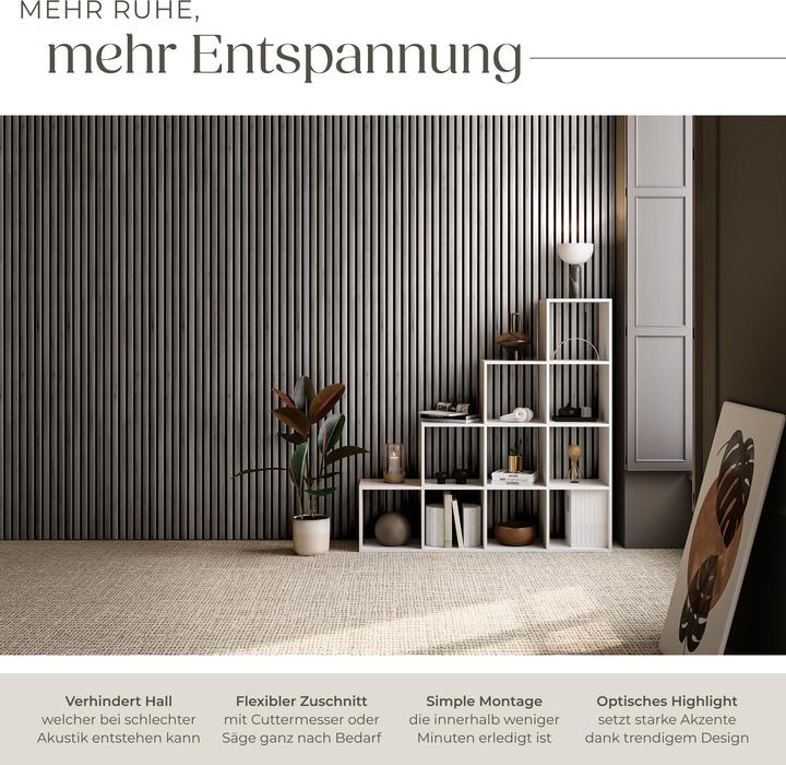 Produktbild tectake Set Akustikpaneele Sonic Wall Holzoptik (4 Stk.)