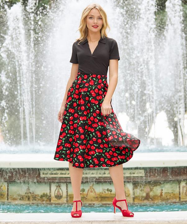 Actual product image Joe Browns Cherry Print Vintage Midi Skirt (44)