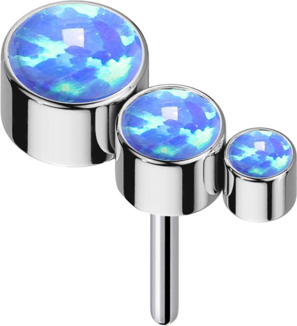 Produktbild Star Piercing Threadless silber absteigend drei Opale blau (Titan G23, ohne Messing)