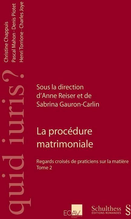 Actual product image La procédure matrimoniale (French, Sabrina Gauron-Carlin, Anne Reiser, 2019)