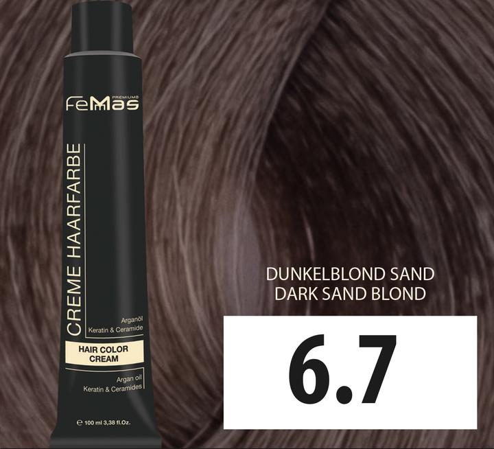 Actual product image FemMas 6.7) Hair Color Dark Blonde Sand 100ml (Dark blond sand)