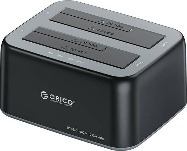 Actual product image Orico docking station for 2.5" / 3.5" HDD / SSD, 5Gbps, USB-A to USB-B with cloning function (black)