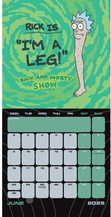 Actual product image Rick And Morty 2025 Square Wall Calendar (30 x 30 cm, German)