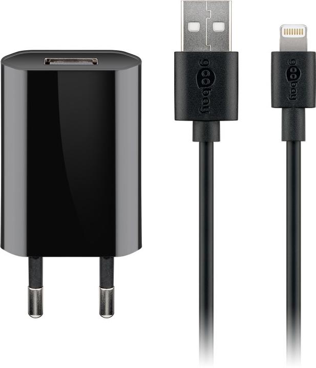 Produktbild Goobay USB-A Ladegerät Slim mit Apple Lightning Kabel (5 W)