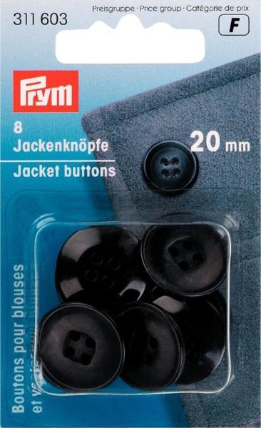 Image du produit Prym Boutons de veste 20 mm bleu foncé