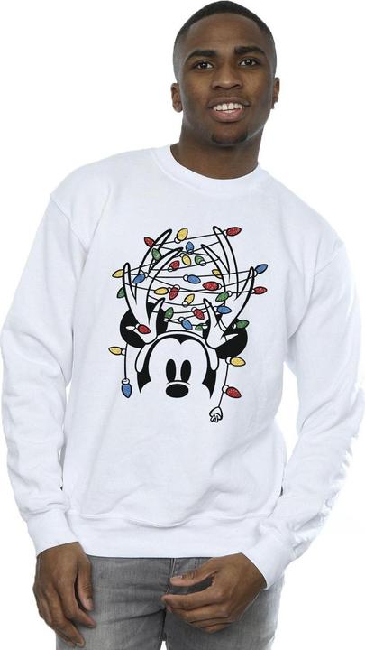 Actual product image Disney Mens Mickey Mouse Christmas Head Lights Sweatshirt (L)