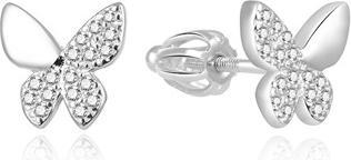 Produktbild Beneto Charming silver earrings with zircons Butterflies AGUP2057S