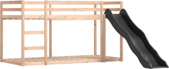 Actual product image VidaXL Bunk bed with slide and curtains (90 x 200 cm)