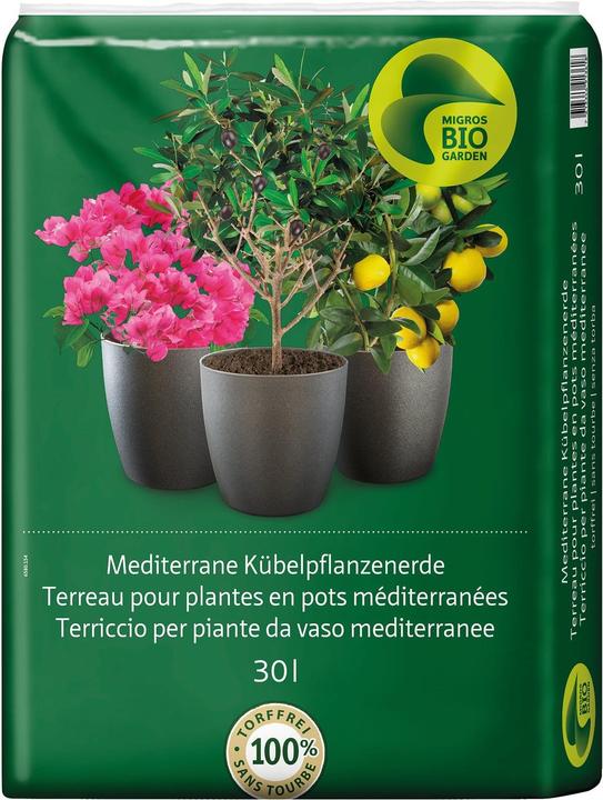 Immagine prodotto Migros-Bio Garden Terriccio per piante in vaso mediterranee (30 l, Terriccio senza torba)