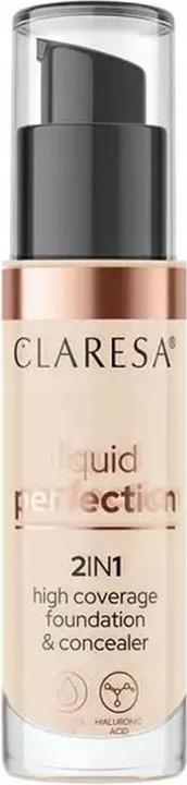 Claresa Liquid Perfection 2In1 Concealer & Foundation With Matte Finish Liquid 102 Warm Medium 34G