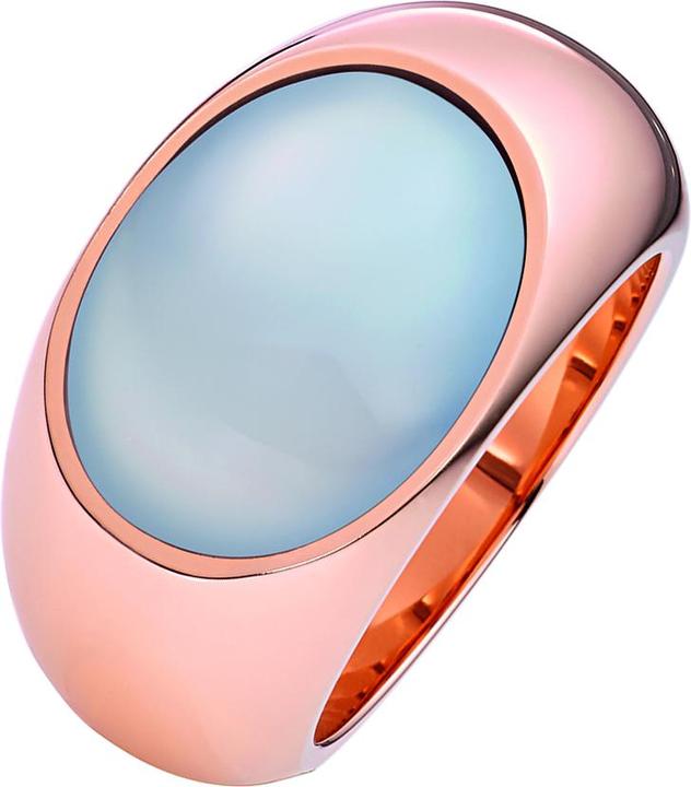 Actual product image Xen Ring with blue chalcedony - rose gold plated (56)