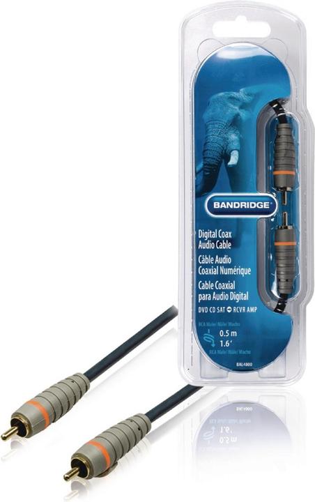 Productafbeelding Bandridge BLAUWE Digitale Coax Kabel (0.50 m, RCA)