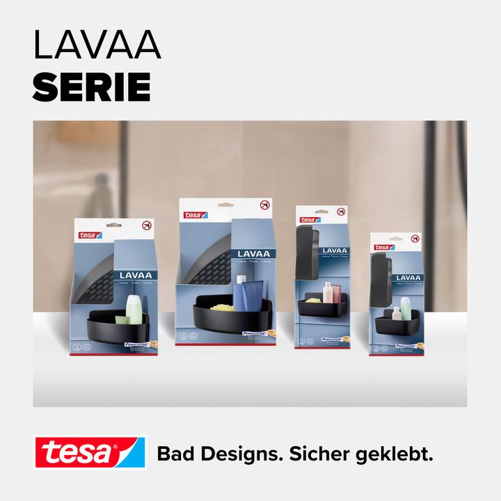 Actual product image tesa LAVAA shower basket, medium incl. adhesive solution without drilling