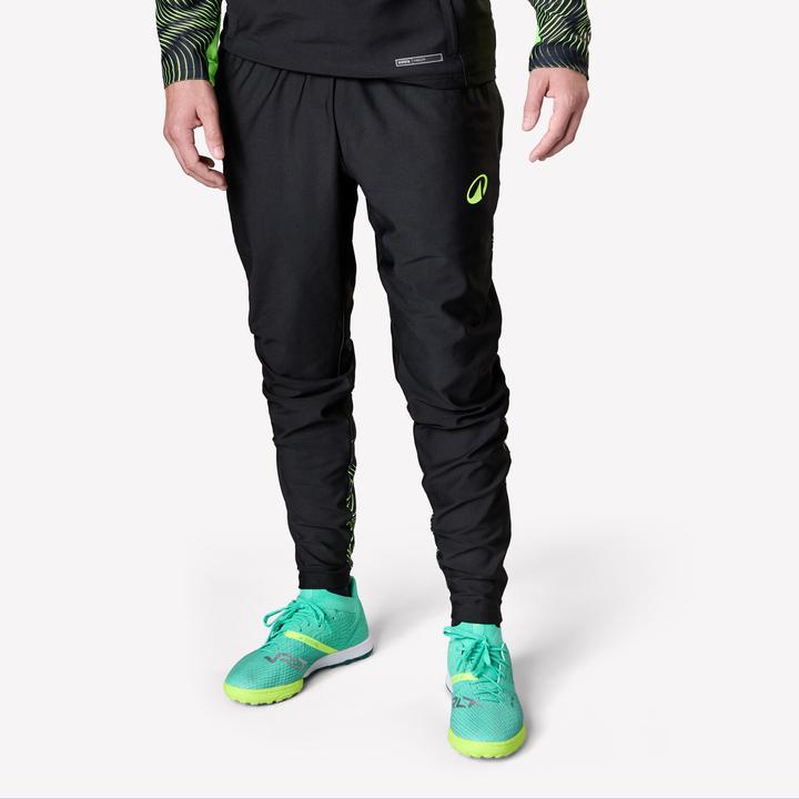 Produktbild Kipsta Damen/Herren Fussball Trainingshose - VIRALTO Wave schwarz/neongelb (W32/L33)