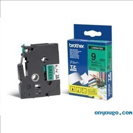 Actual product image Brother Tze-721 (0.90 cm, Green, Black)