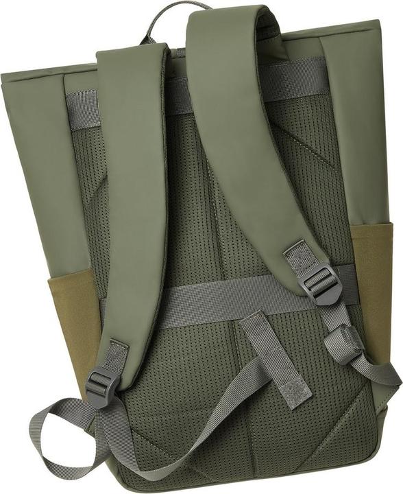 Produktbild Rivacase Rolltop Eco Waterproof RPET PU Leather Backpack for Men and Women, Olive Green (17 l)
