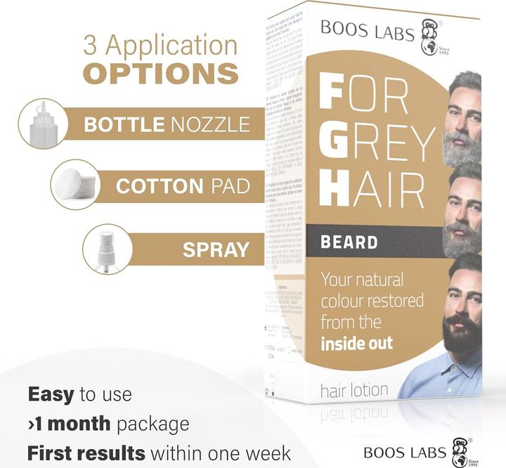 Immagine prodotto Boos Labs Enzymatisches Bartpflegeprodukt gegen graue Haare