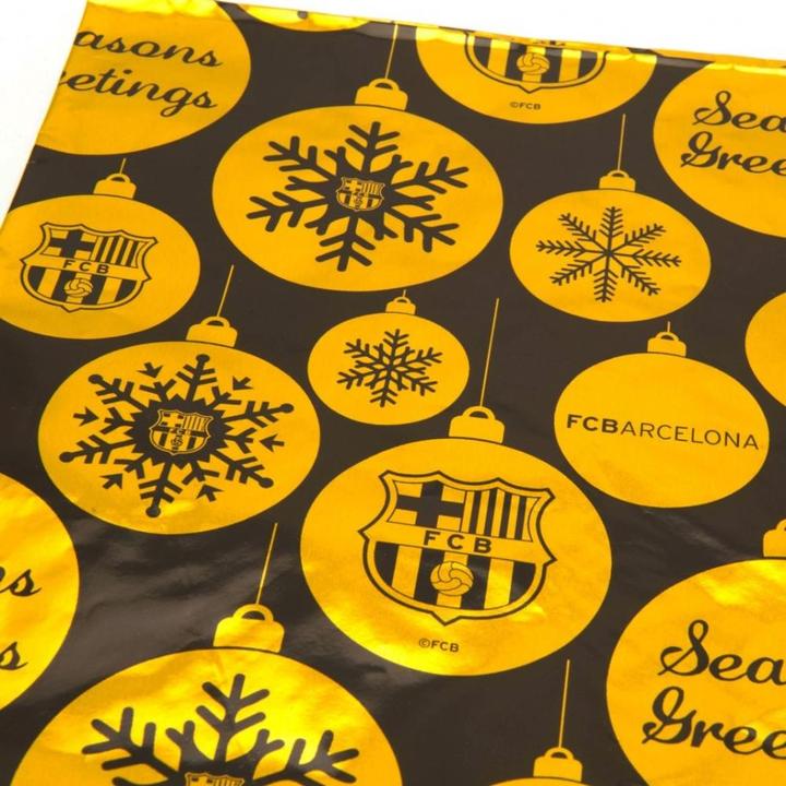 Produktbild FC Barcelona Geschenkpapier weihnachtliches Design Papier (Geschenkpapier, 1 x)