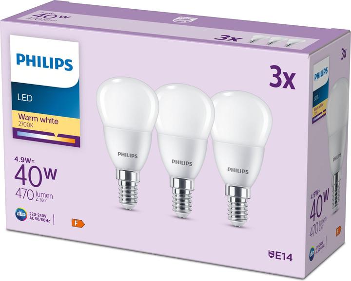 Actual product image Philips Led lamp (E14, 4.90 W, 470 lm, 3 x, F)