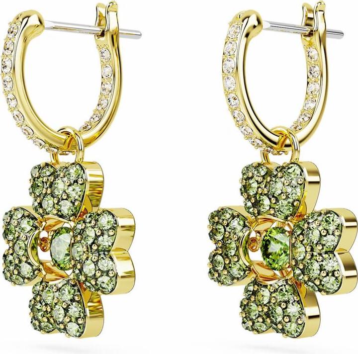 Image du produit Swarovski Idyllia Drop Pendentif d'oreille trèfle à quatre feuilles vert or (Métal)