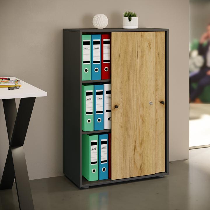 Immagine prodotto VCM Armadio ufficio ante scorrevoli Lona 3gang (70 x 37 x 111 cm)
