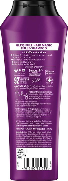 Image du produit Gliss Full Hair Magic (250 ml, Shampoing liquide)