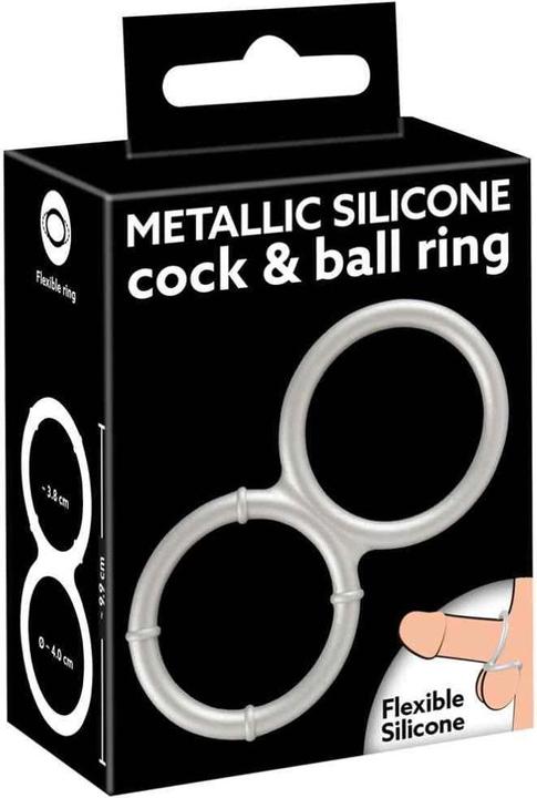 Produktbild You2Toys Metallic Silicone cock and ball ring (4 cm)