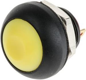 Actual product image Rs Pro PB Switch On-Mom SPST solder,yellow