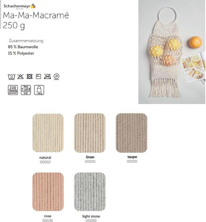 Actual product image Schachenmayr Ma-Ma-Macrame 4mm (macramé yarn, braided) (190 m)