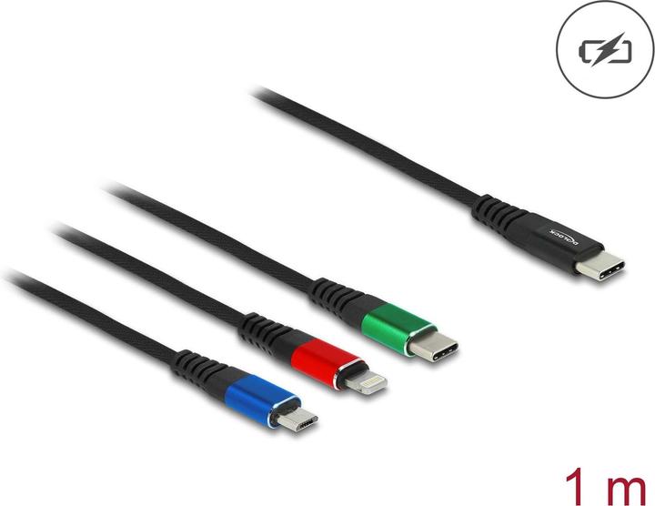 Delock 3in1 USB-C-Ladekabel (1 m, USB 2.0)
