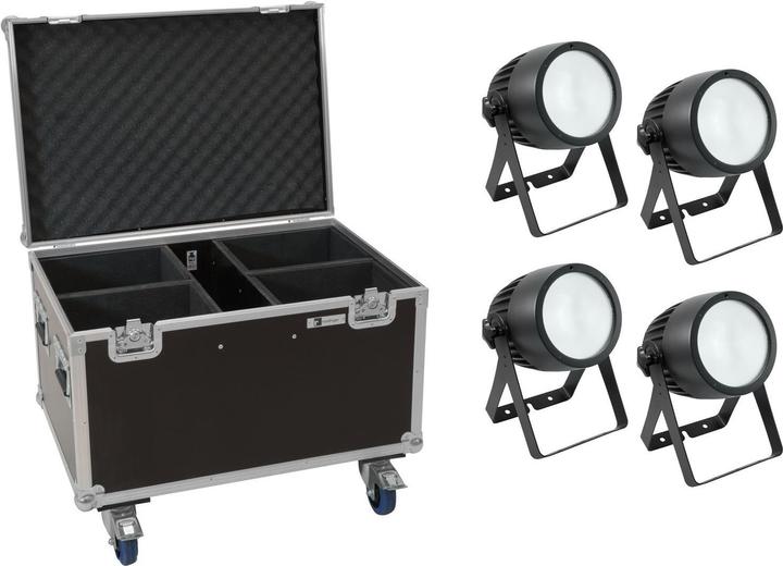 Image du produit Eurolite Kit 4x LED Theatre COB 200 WW/CW + étui avec roulettes