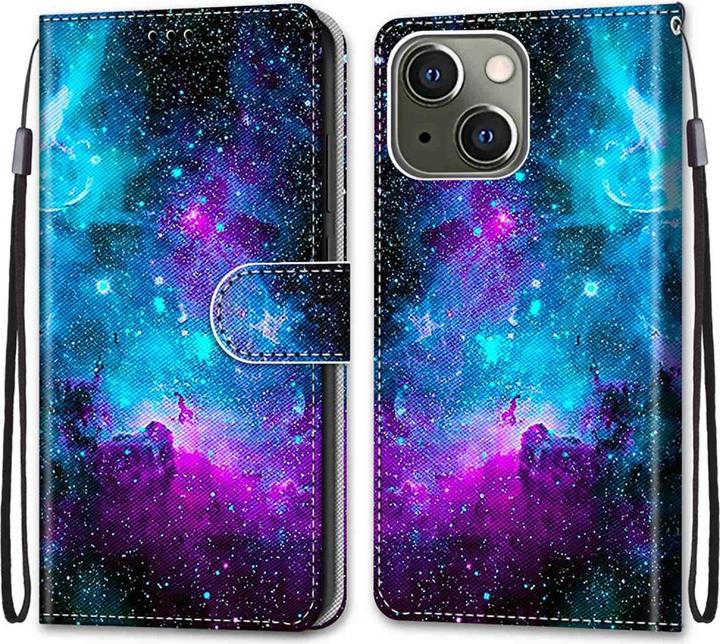 Produktbild Ueli Express iPhone 13 Mini Buch Etui Tasche mit Kartenfach Galaxie (Apple iPhone 13 mini)