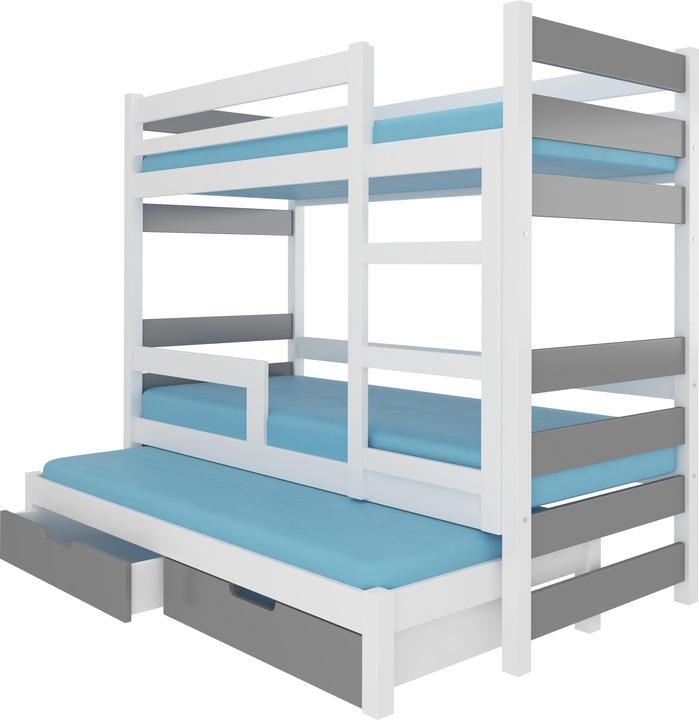 Image du produit ADRK Furniture Tripler les lits superposés avec les matelas KARLO