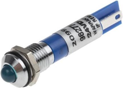 Image du produit Rs Pro LED bleue 8mm satinée proéminente,24 Vcc