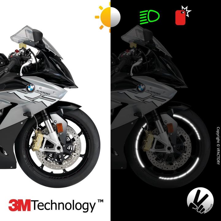 Image du produit VFluo 2er-Set Reflektierende Motorrad-Felgenaufkleber