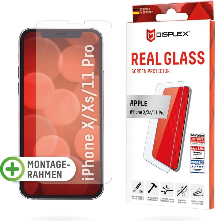 Actual product image Displex Real Glass, 2D Panzerglas (1 Piece, Apple iPhone X, Apple iPhone 11 Pro)