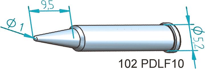 Actual product image Kurtz Ersa Soldering tip ERSADUR, lead free, 1.0mm (Soldering tip)