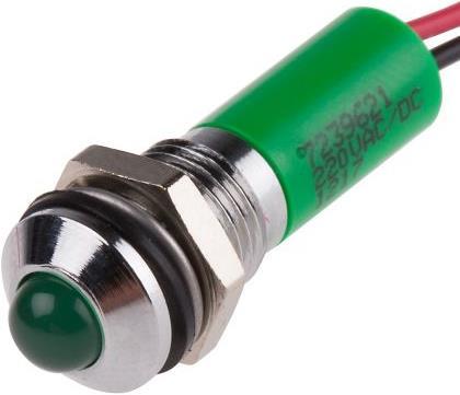 Immagine prodotto Rs Pro LED cromo cabl 8mm sporgente, verde 220V