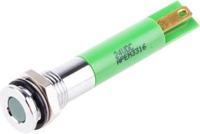 Produktbild Rs Pro 8mm flush low current LED, green 24Vdc