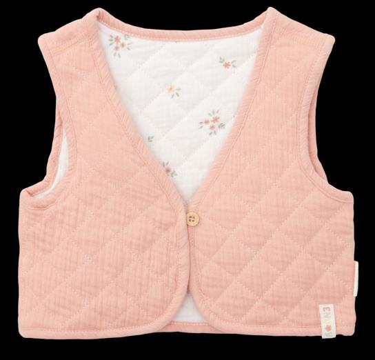 Little Dutch Wendebares Gilet muslin Flower Pink / White Meadows - 86/92 (86)