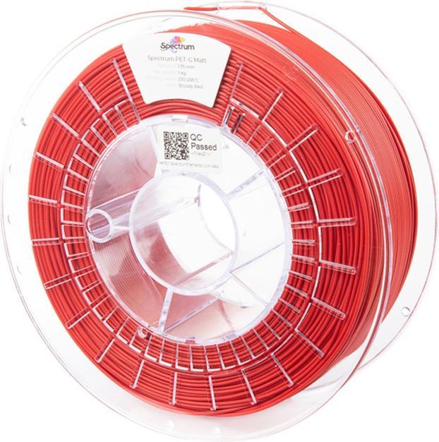 Actual product image Filament PET-G MATT 1.75mm 1kg Bloody Red (PETG, 1.75 mm, 1000 g, Red)