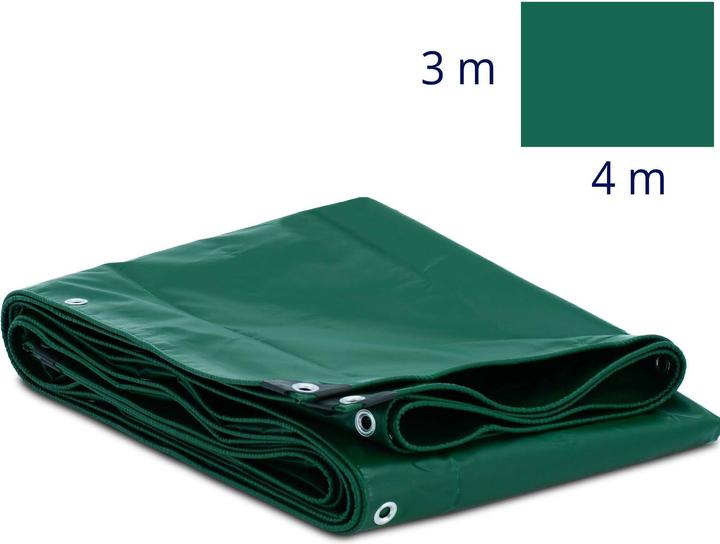 Wiesenfield Abdeckplane mit Ösen Anhängerplane Allzweckplane 400 x 300 cm PVC 650 g/m² (400 x 300 cm)